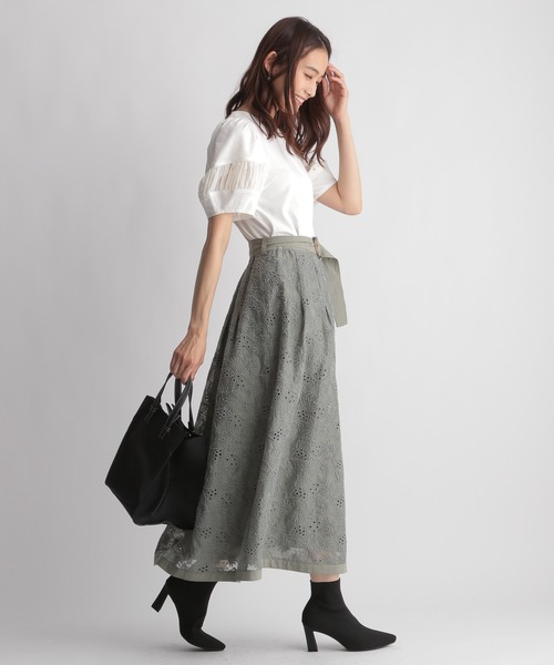 Andemiu（アンデミュウ）の「シアーキリカエカットソー959073（Tシャツ/カットソー・レディース・ブラック/パープル/オフホワイト・FREE）」の13枚目の写真