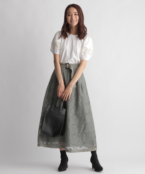 Andemiu（アンデミュウ）の「シアーキリカエカットソー959073（Tシャツ/カットソー・レディース・ブラック/パープル/オフホワイト・FREE）」の14枚目の写真