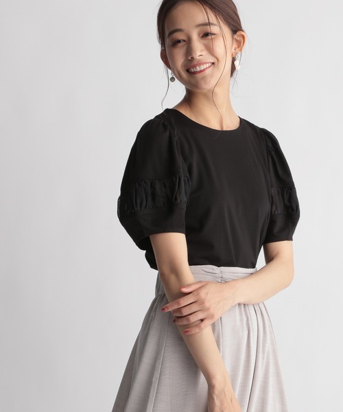 Andemiu（アンデミュウ）の「シアーキリカエカットソー959073（Tシャツ/カットソー・レディース・ブラック/パープル/オフホワイト・FREE）」の15枚目の写真