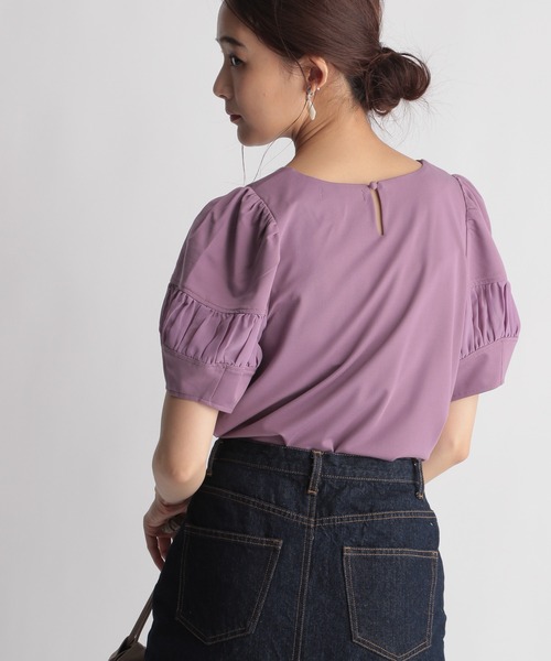 Andemiu（アンデミュウ）の「シアーキリカエカットソー959073（Tシャツ/カットソー・レディース・ブラック/パープル/オフホワイト・FREE）」の17枚目の写真