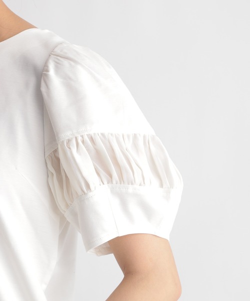 Andemiu（アンデミュウ）の「シアーキリカエカットソー959073（Tシャツ/カットソー・レディース・ブラック/パープル/オフホワイト・FREE）」の4枚目の写真