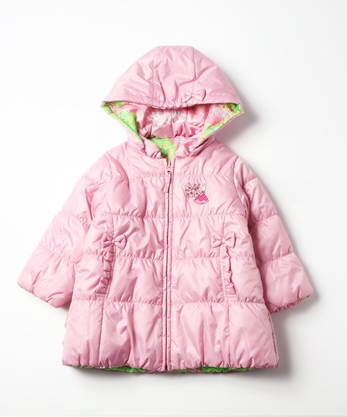 mimiちゃんお城プリント中綿リバーシブルタフタコート(80-90cm)