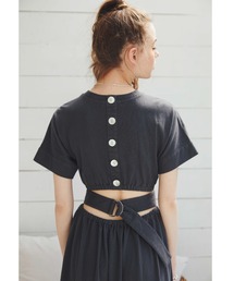 ALEXIA STAM | Back Button Waist Belted Dress/ バックボタンウエストベルテッドドレス(ワンピース)