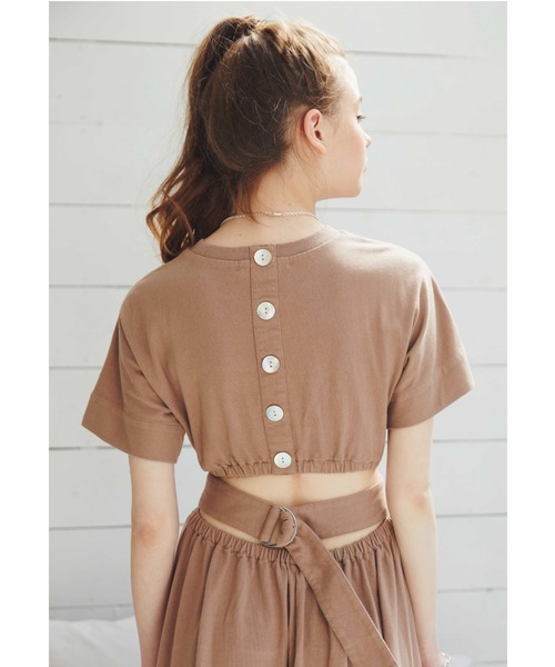 ALEXIA STAM（アリシアスタン）の「Back Button Waist Belted Dress/ バックボタンウエストベルテッドドレス（ワンピース・レディース・チャコールグレー/カーキ/イエロー/モカ・FREE）」の11枚目の写真