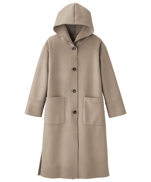 GeeRA(ジーラ)の「オーバーサイズフードロングコート(チェスターコート・レディース・ブラウン/ブラック/ブルー/ベージュ・XX-LARGE/X-LARGE/LARGE/SMALL/MEDIUM)」の7枚目の写真