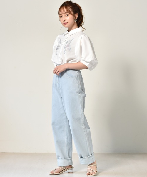 ems excite（エムズエキサイト）の「刺繍パワショルブラウス（シャツ/ブラウス・レディース・ライトブルー/ブラック系その他/ホワイト/ベージュ・FREE）」の20枚目の写真