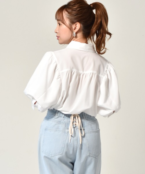 ems excite（エムズエキサイト）の「刺繍パワショルブラウス（シャツ/ブラウス・レディース・ライトブルー/ブラック系その他/ホワイト/ベージュ・FREE）」の8枚目の写真