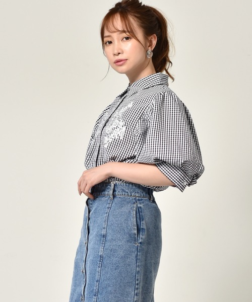 ems excite（エムズエキサイト）の「刺繍パワショルブラウス（シャツ/ブラウス・レディース・ライトブルー/ブラック系その他/ホワイト/ベージュ・FREE）」の19枚目の写真