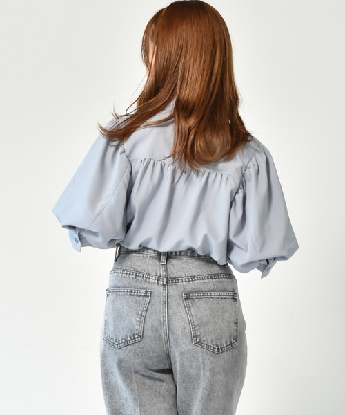 ems excite（エムズエキサイト）の「刺繍パワショルブラウス（シャツ/ブラウス・レディース・ライトブルー/ブラック系その他/ホワイト/ベージュ・FREE）」の15枚目の写真