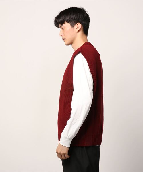 Vincent et Mireille（バンソンエミレイユ）の「【VINCENT ET MIREILLE ヴァンソン エ ミレイユ】メンズ 8ゲージ畦ニット　ルーズベスト（ニット/セーター・メンズ・チャコールグレー/レッド/ブラック/グレー/ネイビー・40/42）」の7枚目の写真