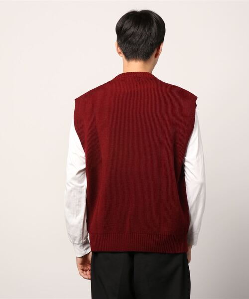Vincent et Mireille（バンソンエミレイユ）の「【VINCENT ET MIREILLE ヴァンソン エ ミレイユ】メンズ 8ゲージ畦ニット　ルーズベスト（ニット/セーター・メンズ・チャコールグレー/レッド/ブラック/グレー/ネイビー・40/42）」の8枚目の写真