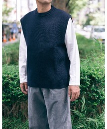 【VINCENT ET MIREILLE ヴァンソン エ ミレイユ】メンズ 8ゲージ畦ニット　ルーズベスト