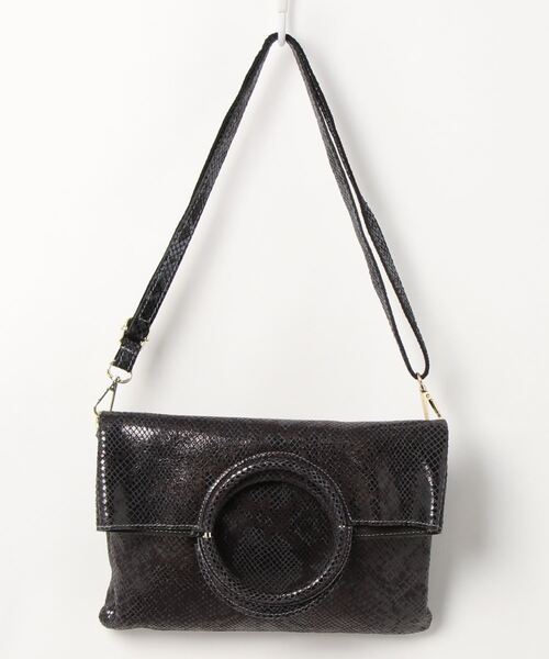 Jines（ジネス）の「シャンパンGOLD／パイソン柄3WAYリングトートＢＡＧ（ハンドバッグ・レディース・グレー/ゴールド・FREE）」の2枚目の写真