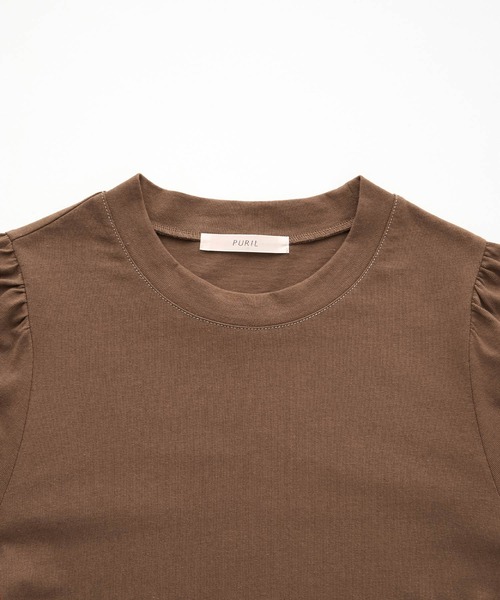 PURIL（ピュリル）の「【PURIL】リボン付き　配色ステッチカットソーフレアロングワンピース（ワンピース・レディース・ブラック/ブラウン/ボルドー・S/M）」の8枚目の写真