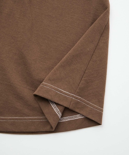 PURIL（ピュリル）の「【PURIL】リボン付き　配色ステッチカットソーフレアロングワンピース（ワンピース・レディース・ブラック/ブラウン/ボルドー・S/M）」の11枚目の写真