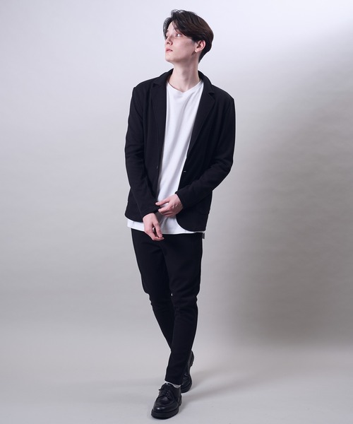 TETE HOMME（テットオム）の「【上下2点 セットアップ】カルゼ織り テーラードジャケット / テーパードパンツ（セットアップ・メンズ・グレー/ネイビー/ブラック・MEDIUM/X-LARGE/LARGE）」の13枚目の写真