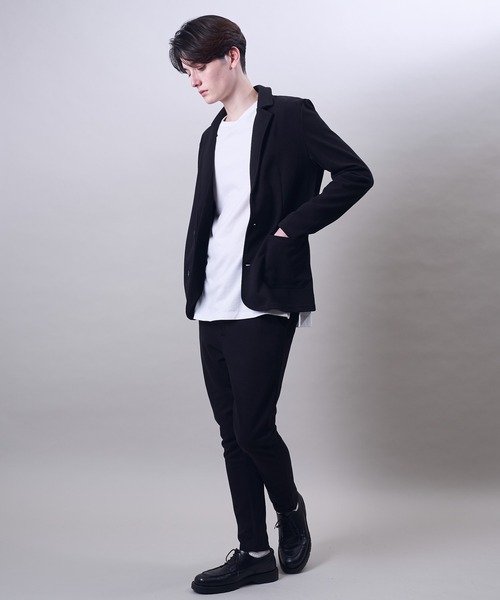 TETE HOMME（テットオム）の「【上下2点 セットアップ】カルゼ織り テーラードジャケット / テーパードパンツ（セットアップ・メンズ・グレー/ネイビー/ブラック・MEDIUM/X-LARGE/LARGE）」の22枚目の写真