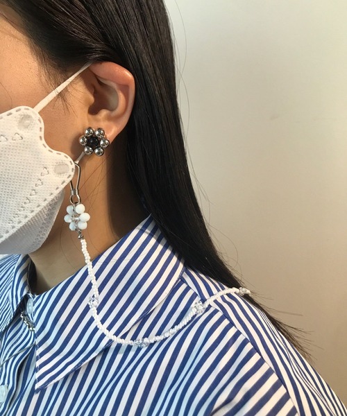 Me%（ミィパーセント）の「【3way】フラワーポイントマルチストラップ（マスク・レディース・ホワイト/ブラック/ライトピンク/グリーン系その他/ホワイト系その他・FREE）」の20枚目の写真