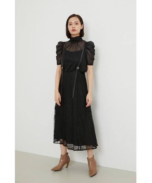 rienda（リエンダ）の「ショルダーギャザーシースルートップス（Tシャツ/カットソー・レディース・ブラック/ライム/ライトブラウン・FREE）」の17枚目の写真