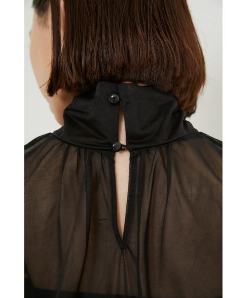 rienda（リエンダ）の「ショルダーギャザーシースルートップス（Tシャツ/カットソー・レディース・ブラック/ライム/ライトブラウン・FREE）」の13枚目の写真