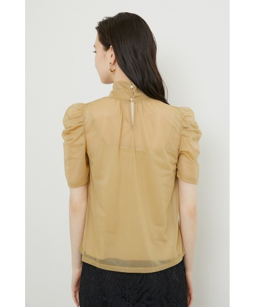 rienda（リエンダ）の「ショルダーギャザーシースルートップス（Tシャツ/カットソー・レディース・ブラック/ライム/ライトブラウン・FREE）」の16枚目の写真