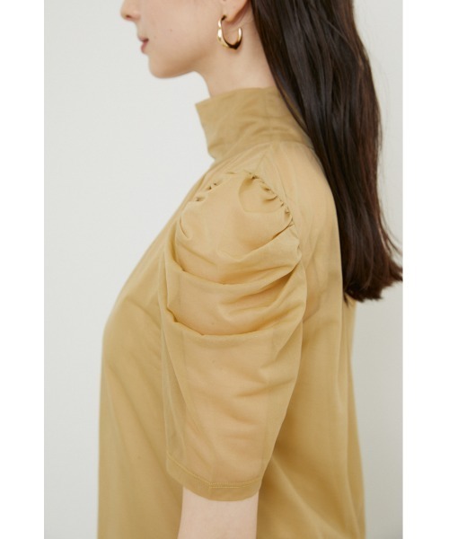 rienda（リエンダ）の「ショルダーギャザーシースルートップス（Tシャツ/カットソー・レディース・ブラック/ライム/ライトブラウン・FREE）」の20枚目の写真