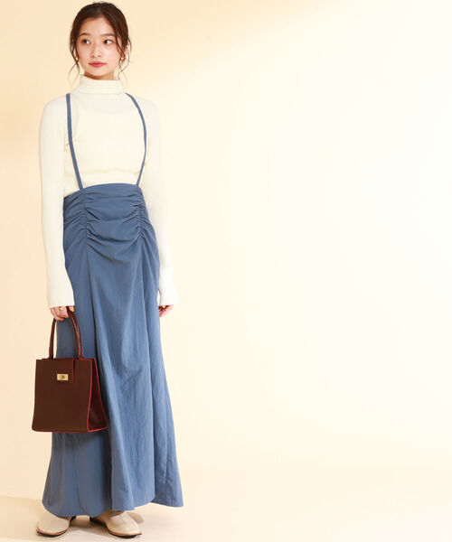 Ray BEAMS(レイビームス)の「Ray BEAMS / ウエスト ギャザー サス付 スカート(スカート・レディース・ブラック/ブルー系その他2・1/0)」の5枚目の写真