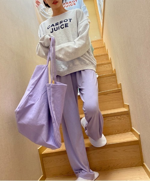 chuu(チュー)の「CHUU ボーイングトレーニングパンツ(スウェットパンツ・レディース・ブラック/ミント/バイオレット/ピンク・FREE)」の3枚目の写真