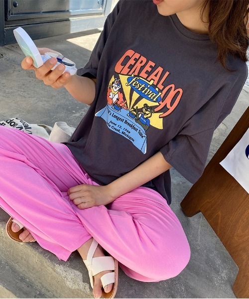 chuu(チュー)の「CHUU ボーイングトレーニングパンツ(スウェットパンツ・レディース・ブラック/ミント/バイオレット/ピンク・FREE)」の4枚目の写真