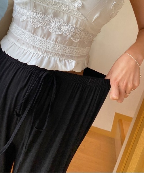 chuu(チュー)の「CHUU ボーイングトレーニングパンツ(スウェットパンツ・レディース・ブラック/ミント/バイオレット/ピンク・FREE)」の18枚目の写真