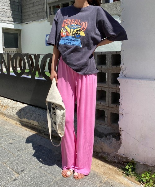 chuu(チュー)の「CHUU ボーイングトレーニングパンツ(スウェットパンツ・レディース・ブラック/ミント/バイオレット/ピンク・FREE)」の21枚目の写真