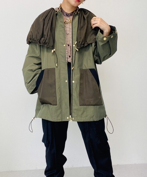 DOLLUPOOPS（ドールアップウップス）の「ビッグカラーフィールドジャケット（その他アウター・レディース・カーキ/キャメル・38）」の2枚目の写真