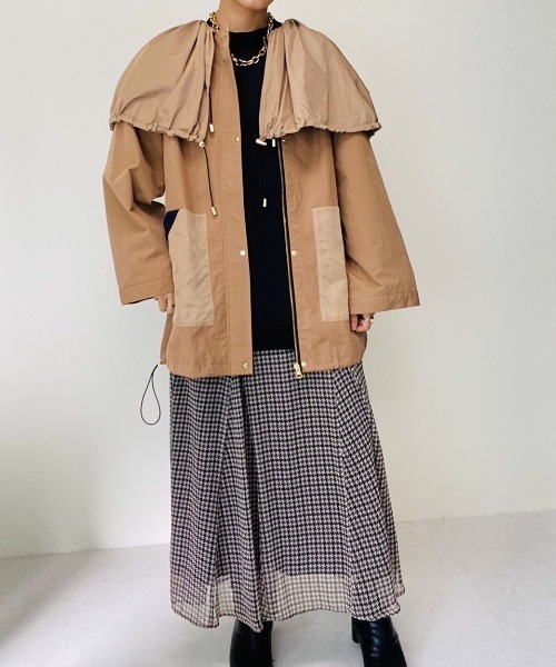 DOLLUPOOPS（ドールアップウップス）の「ビッグカラーフィールドジャケット（その他アウター・レディース・カーキ/キャメル・38）」の9枚目の写真