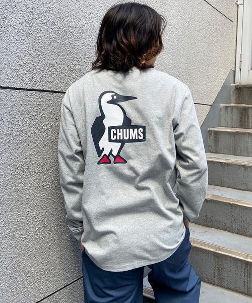 CHUMS(チャムス)の「【ZOZOTOWN限定】CHUMS/チャムス ルーズシルエット バックプリントロンT/ブービーTシャツ Booby Logo Long sleeve T-Shirt CH01-1896(Tシャツ/カットソー・メンズ・ブラック/カーキ/ホワイト/マルチ/グレー/ベージュ・L/M/XL)」の3枚目の写真