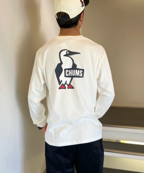 CHUMS(チャムス)の「【ZOZOTOWN限定】CHUMS/チャムス ルーズシルエット バックプリントロンT/ブービーTシャツ Booby Logo Long sleeve T-Shirt CH01-1896(Tシャツ/カットソー・メンズ・ブラック/カーキ/ホワイト/マルチ/グレー/ベージュ・L/M/XL)」の1枚目の写真
