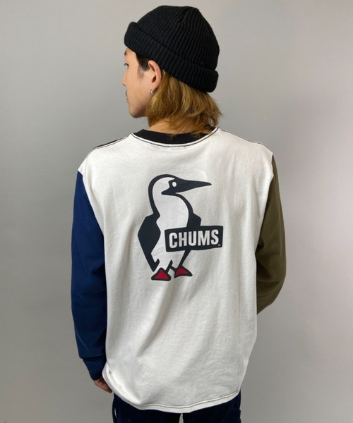 CHUMS(チャムス)の「【ZOZOTOWN限定】CHUMS/チャムス ルーズシルエット バックプリントロンT/ブービーTシャツ Booby Logo Long sleeve T-Shirt CH01-1896(Tシャツ/カットソー・メンズ・ブラック/カーキ/ホワイト/マルチ/グレー/ベージュ・L/M/XL)」の6枚目の写真