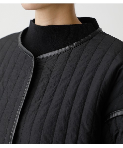 AZUL by moussy（アズールバイマウジー）の「QUILTING BIG JACKET/キルティングビッグジャケット（ブルゾン・レディース・ブラック/オフホワイト/カーキ・FREE）」の13枚目の写真
