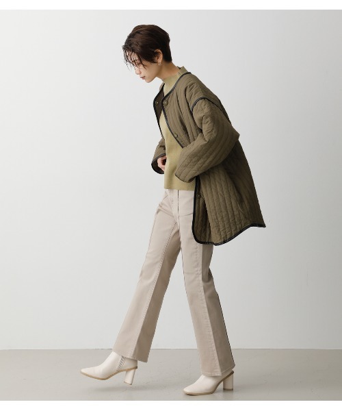 AZUL by moussy（アズールバイマウジー）の「QUILTING BIG JACKET/キルティングビッグジャケット（ブルゾン・レディース・ブラック/オフホワイト/カーキ・FREE）」の5枚目の写真