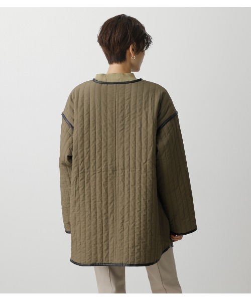 AZUL by moussy（アズールバイマウジー）の「QUILTING BIG JACKET/キルティングビッグジャケット（ブルゾン・レディース・ブラック/オフホワイト/カーキ・FREE）」の14枚目の写真
