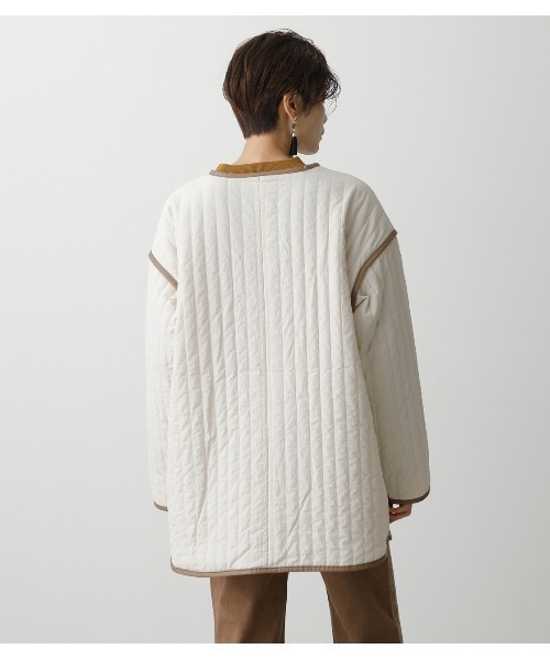 AZUL by moussy（アズールバイマウジー）の「QUILTING BIG JACKET/キルティングビッグジャケット（ブルゾン・レディース・ブラック/オフホワイト/カーキ・FREE）」の15枚目の写真