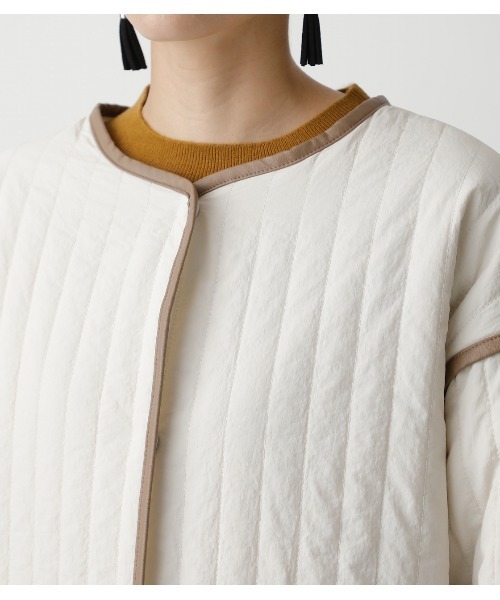 AZUL by moussy（アズールバイマウジー）の「QUILTING BIG JACKET/キルティングビッグジャケット（ブルゾン・レディース・ブラック/オフホワイト/カーキ・FREE）」の21枚目の写真