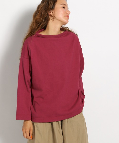 ichi(イチ)の「【ichi(イチ)】ボートネックロンT(Tシャツ/カットソー・レディース・ホワイト/ブラック/ボルドー・FREE)」の3枚目の写真