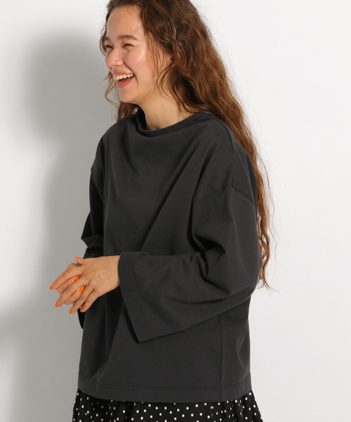 ichi(イチ)の「【ichi(イチ)】ボートネックロンT(Tシャツ/カットソー・レディース・ホワイト/ブラック/ボルドー・FREE)」の2枚目の写真