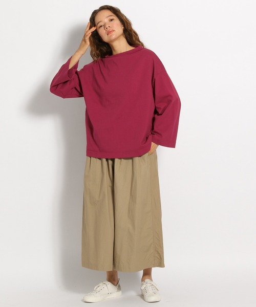 ichi(イチ)の「【ichi(イチ)】ボートネックロンT(Tシャツ/カットソー・レディース・ホワイト/ブラック/ボルドー・FREE)」の5枚目の写真