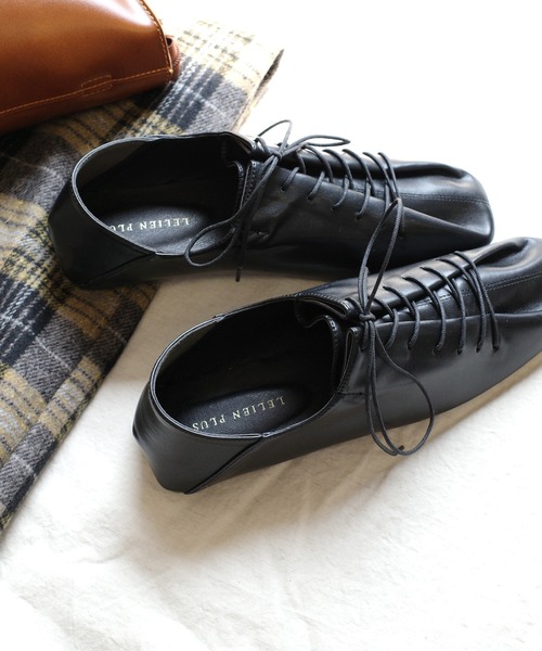 AmiAmi（アミアミ）の「2WAYスクエアトゥレースアップバブーシュ ローファー（ローファー・レディース・ベージュ/ブラック/アイボリー・L/LL/M/S）」の22枚目の写真