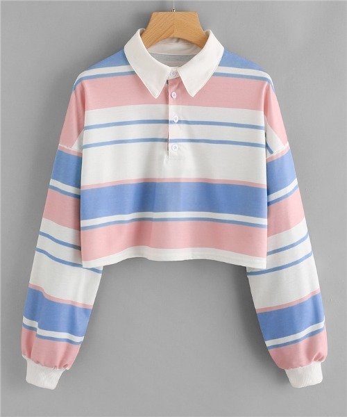 MAISON DE THERESE（メゾン ド テレーズ）の「カラフルボーダー柄ポロシャツ（ポロシャツ・レディース・F/C/E/B/A・MEDIUM）」の4枚目の写真
