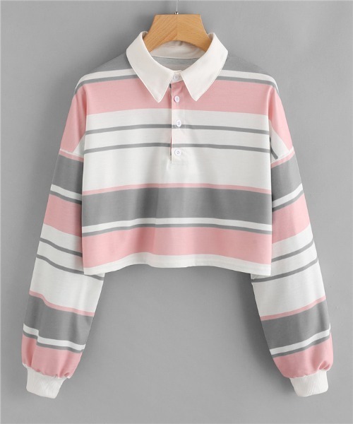 MAISON DE THERESE（メゾン ド テレーズ）の「カラフルボーダー柄ポロシャツ（ポロシャツ・レディース・F/C/E/B/A・MEDIUM）」の5枚目の写真