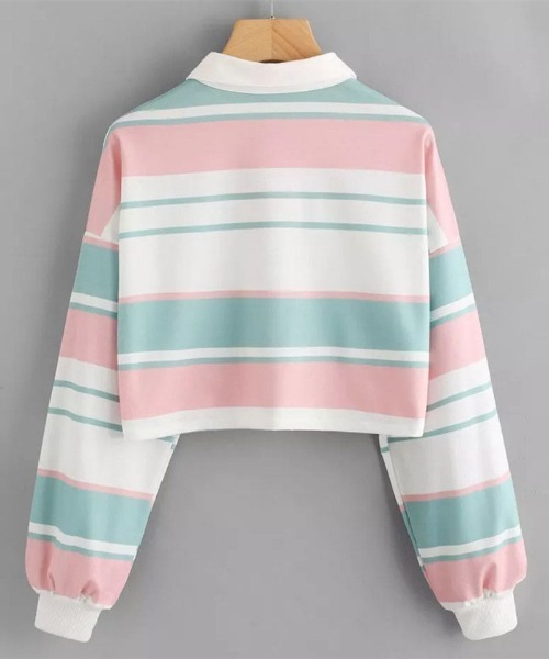 MAISON DE THERESE（メゾン ド テレーズ）の「カラフルボーダー柄ポロシャツ（ポロシャツ・レディース・F/C/E/B/A・MEDIUM）」の7枚目の写真