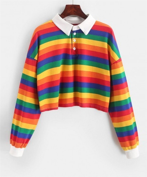 MAISON DE THERESE（メゾン ド テレーズ）の「カラフルボーダー柄ポロシャツ（ポロシャツ・レディース・F/C/E/B/A・MEDIUM）」の12枚目の写真
