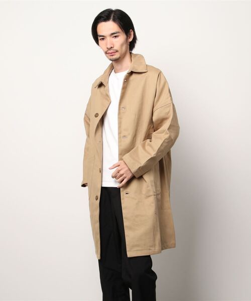 Yarmo（ヤーモ）の「YARMO(ヤーモ) Duster Coat ダスターコート（ステンカラーコート・メンズ・ネイビー/カーキ・42/40）」の2枚目の写真